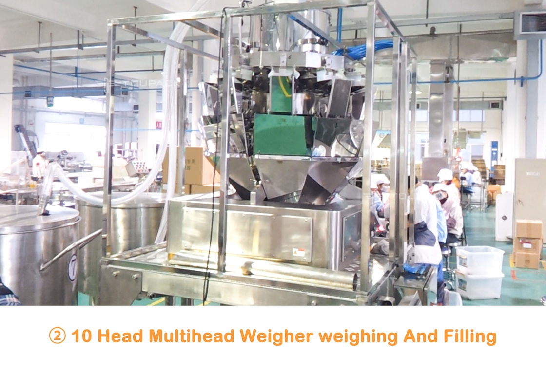 Weigher автоматические 10 главный Multihead прачечная отбортовывает опарник может разлить заполняя и пакуя систему по бутылкам