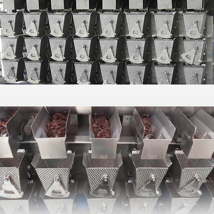 Промышленный Dimpled двойной винт хоппера кормить Weigher Multihead для свежей липкой запасной части нервюры еды