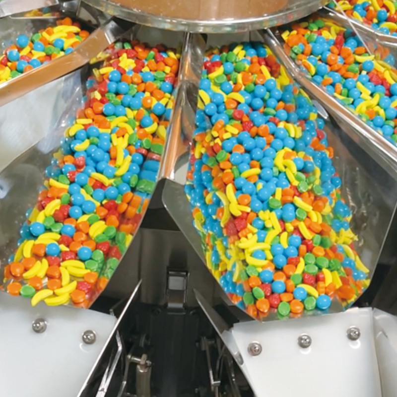 QQ Candy Gummies Cheese Sticky Screw Multihead Weigher Automatic Cookies Packing Machine For Zipper Bag Stand Up Pouch (Конфеты с керамической резьбой, керамическая резьба, керамическая резьба)