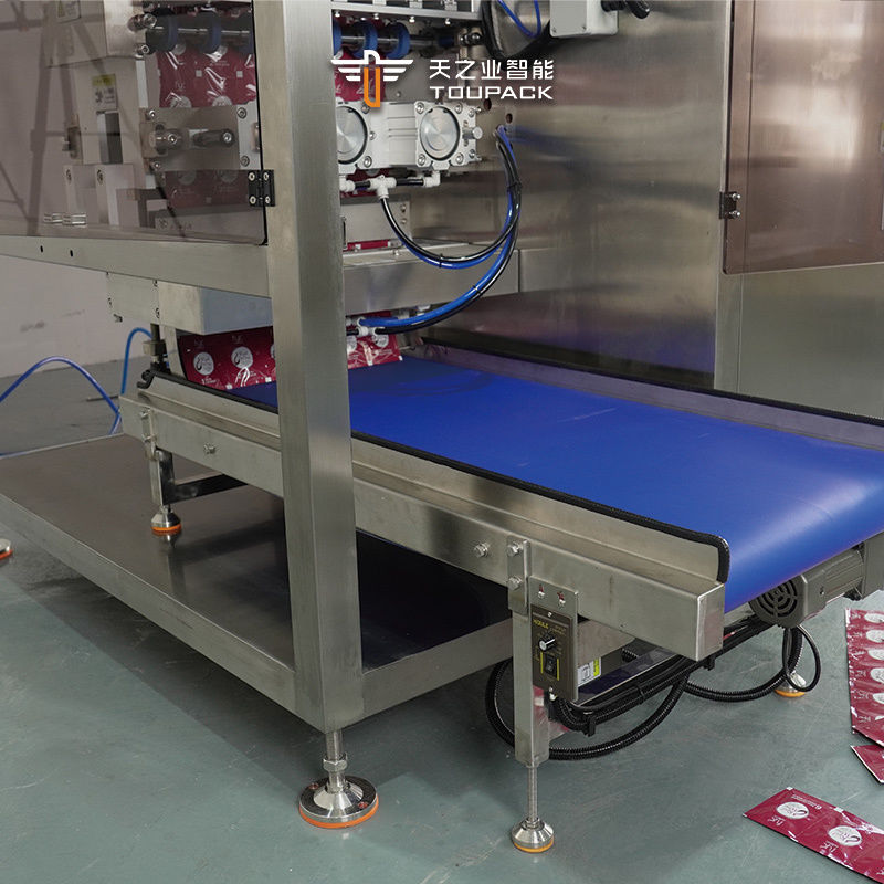 Полностью автоматическая вертикальная машина для упаковки саше неправильной формы для энергетических гелей, соусов, меда и соков