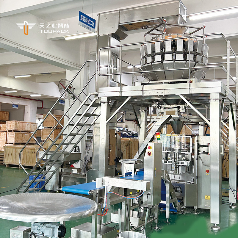 Full Automatic Vertical Packaging Machine for Shrimp Chips with 60~100BPM Speed 10g-300g Weighing Range and 220V Power