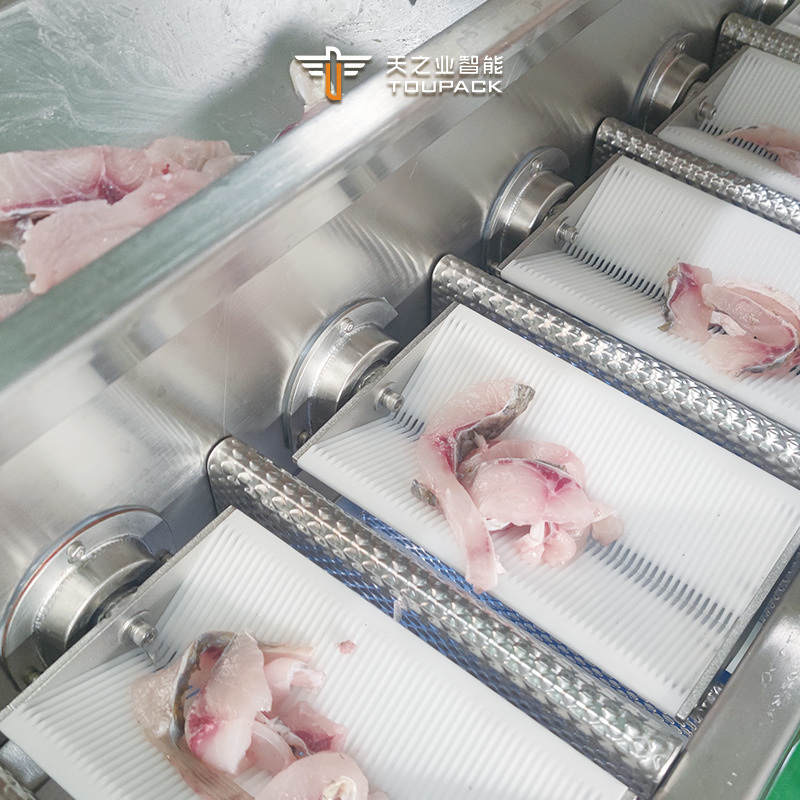 7-Head Linear Flipping Combination Weigher Packing Machine For Tilapia Fish Parrotfish Shell