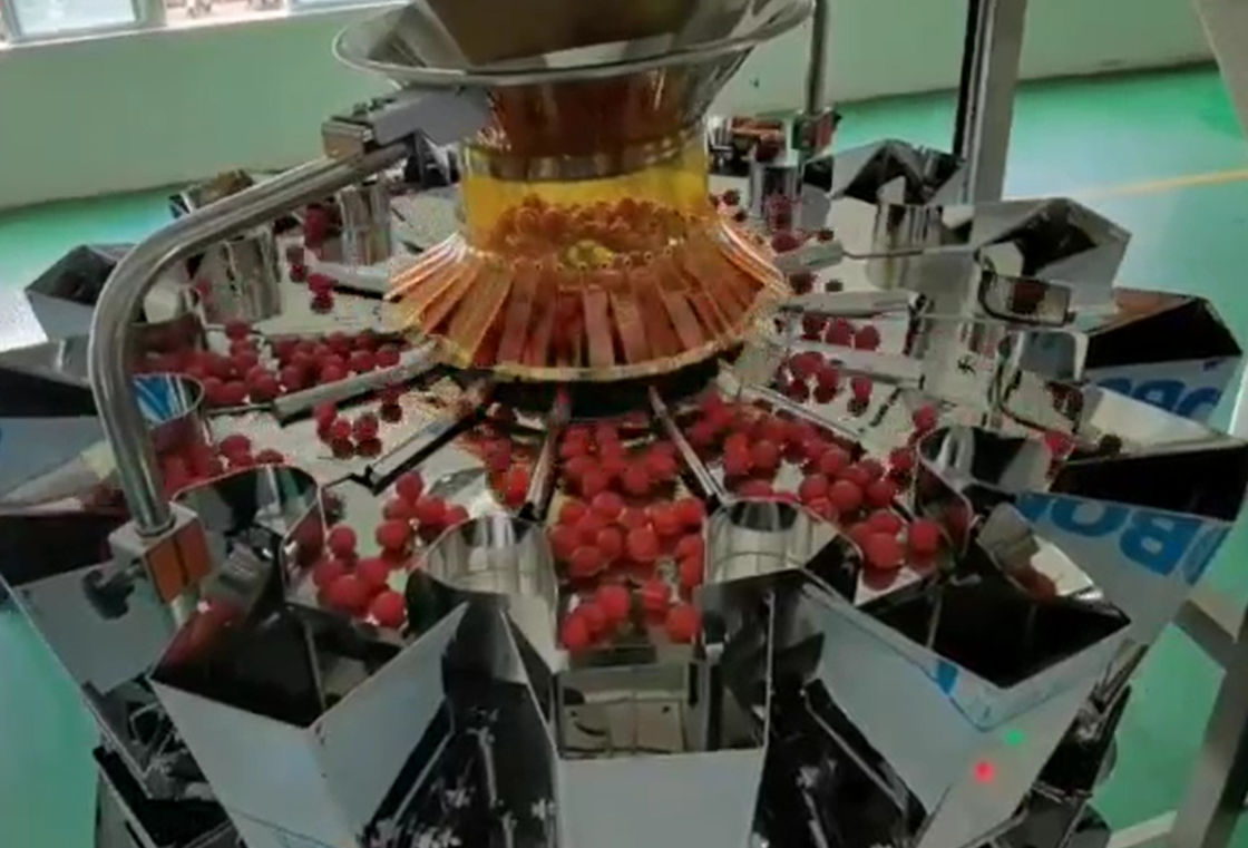 Система весить и упаковки Weigher SUS304 Multihead автоматическая для плодов вишни замороженных в коробках