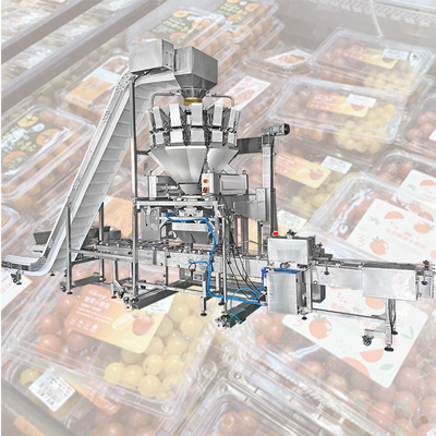 Машина упаковки коробки коробки Weigher Multihead свежих фруктов голубики томата вишни заполняя