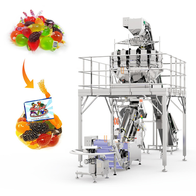 Машина клиппирования машины упаковки 500g-5kg сумки сетки студня плода с Weigher Multihead