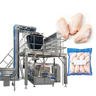Автоматическая вакуумная упаковочная машина для замороженных продуктов пищевого класса, упаковка в пакеты, креветки, кольца кальмаров, многоголовочный весовой дозатор, фасовочно-упаковочная машина