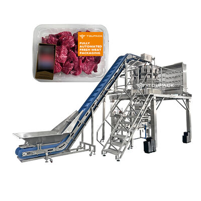 Готовая машина для упаковки блюд винтовой веса лоток упаковочная линия с винтовым питанием многоголовой веса