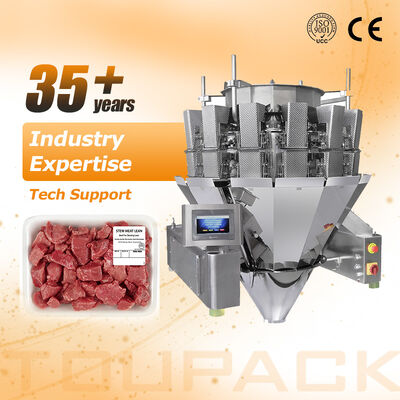 Автоматическая пломбирующая машина с высокой скоростью 60 bpm, точная взвешивание и полностью автоматическая интегрированная линия для упаковки готовых блюд