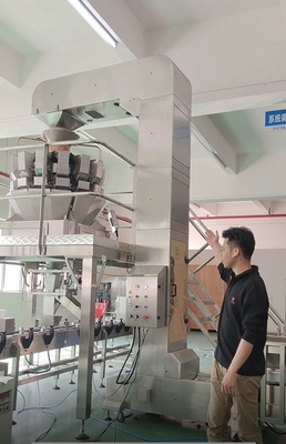 ковшевой конвейер уклона нержавеющей стали z работая с 10/14 weigher multihead голов